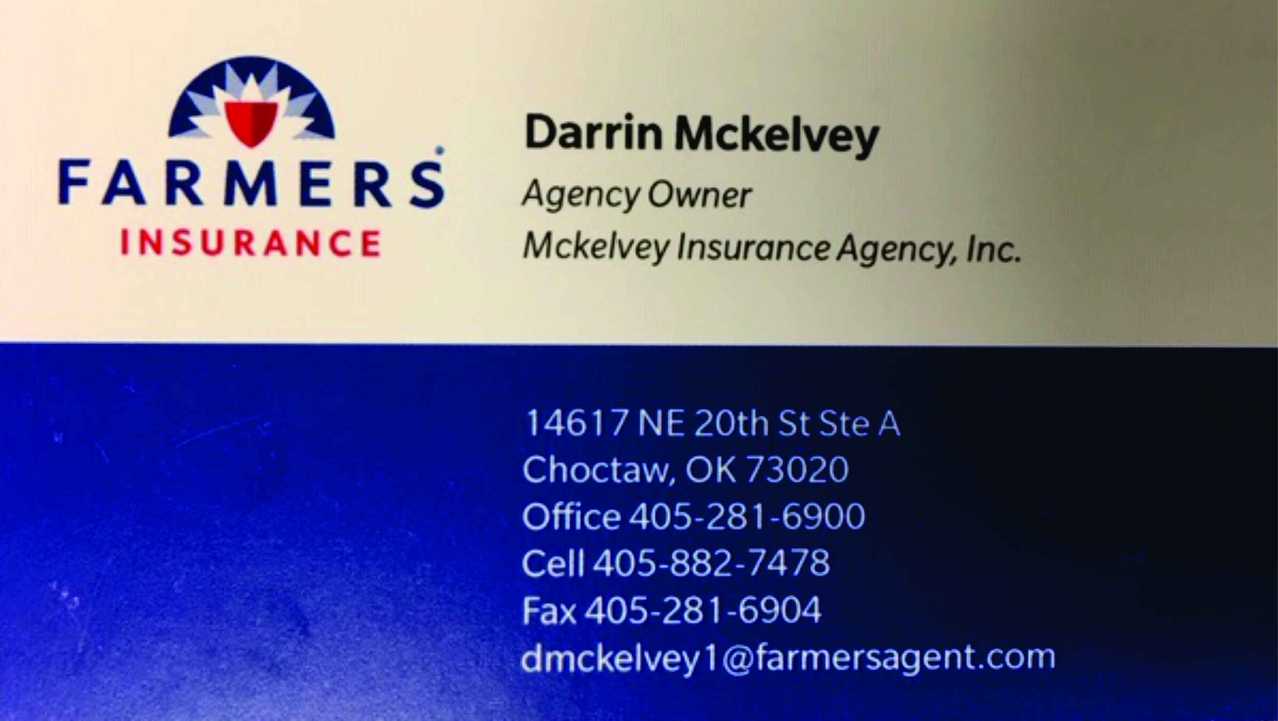 Darrin Mckelvey Farmers card